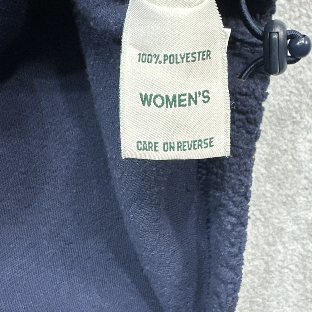 LL Bean Sherpa Fleece Pullover Women Medium Navy Blue Lightweight Outdoor Wear